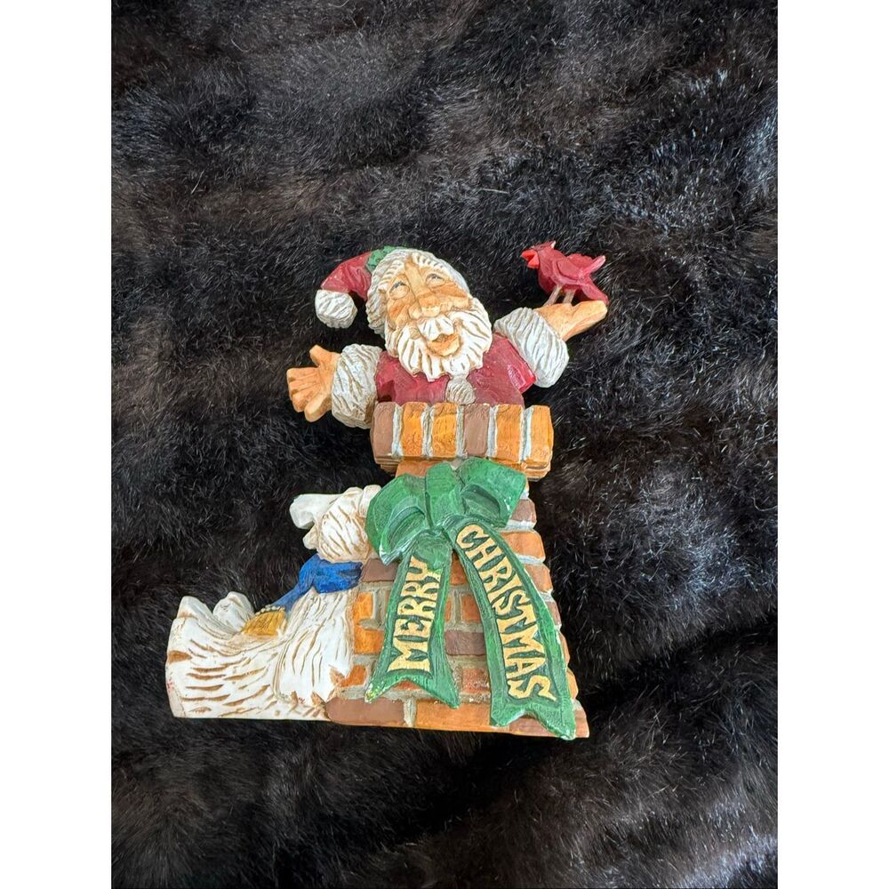 2002 SIGNED David Frykman Wooden Style Statue Make Room For Santa Exculsive Rare
